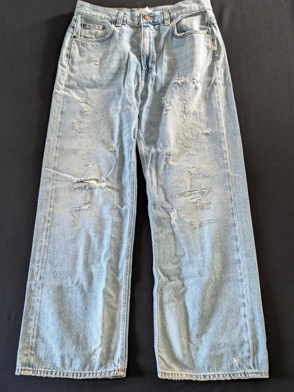 HAIKURE Winny Jeans 29 Broken Celestial Distressed Wide Leg Relaxed Italy NWT